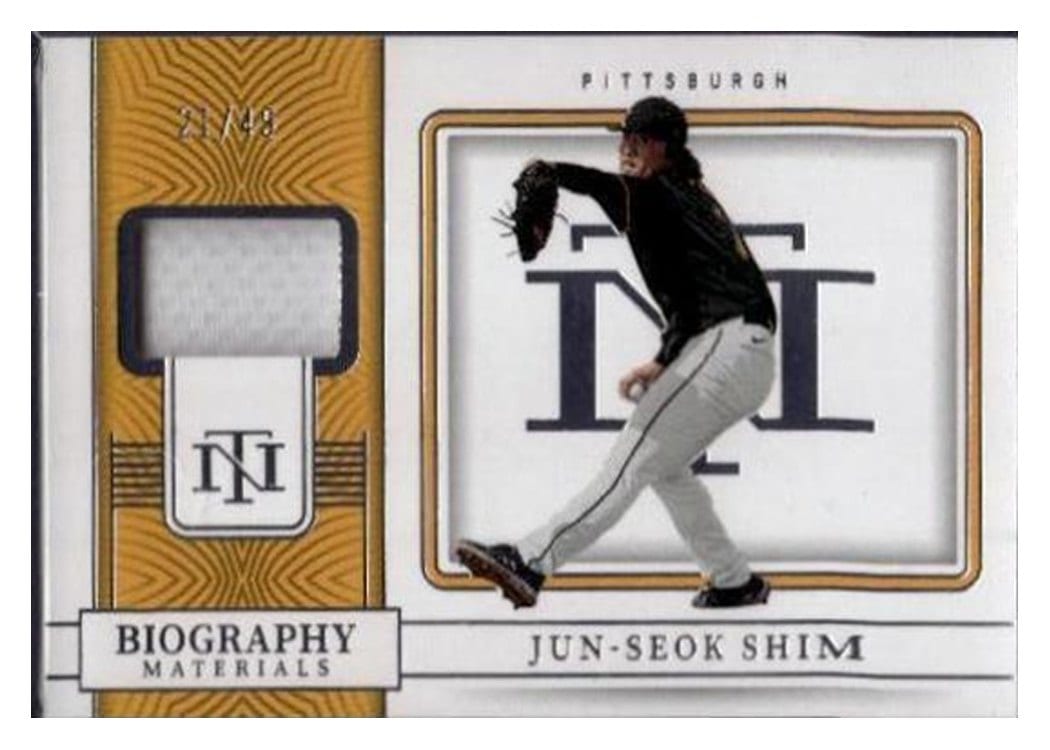 2023 Panini National Treasures Biography Materials Jun-Seok Shim #2 card