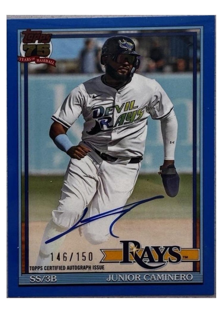 2026 Topps 1991 Topps Autographs Junior Caminero #91A-JCA card