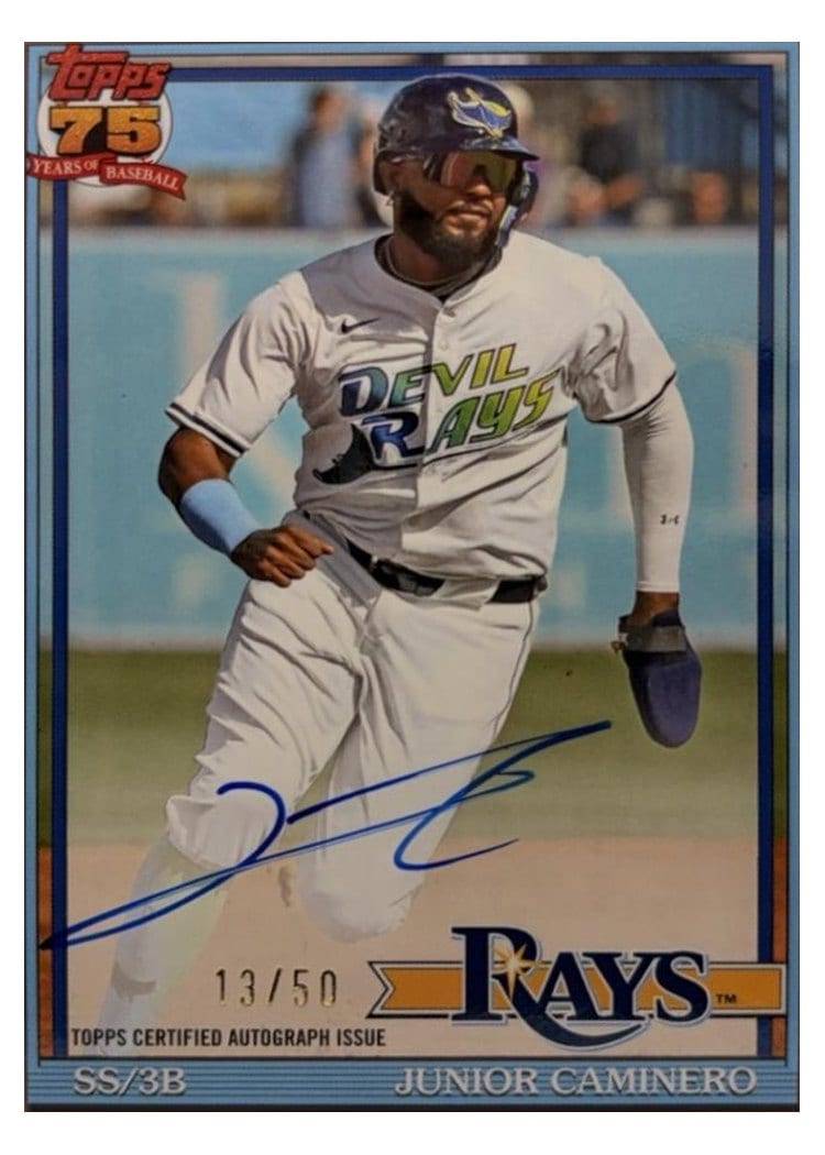 2026 Topps 1991 Topps Autographs Junior Caminero #91A-JCA card