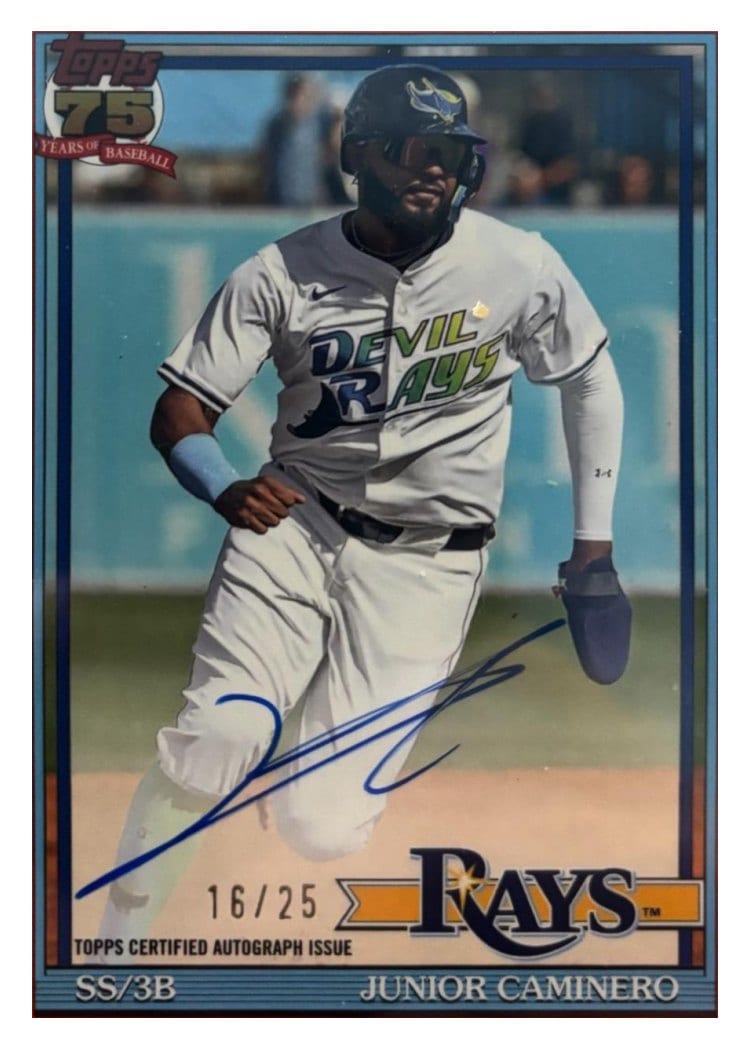 2026 Topps 1991 Topps Autographs Junior Caminero #91A-JCA card
