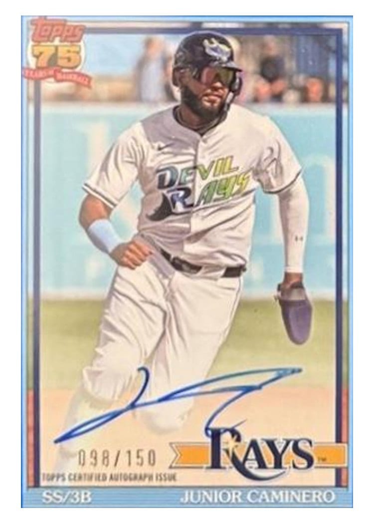 2026 Topps 1991 Topps Autographs Junior Caminero #91A-JCA card