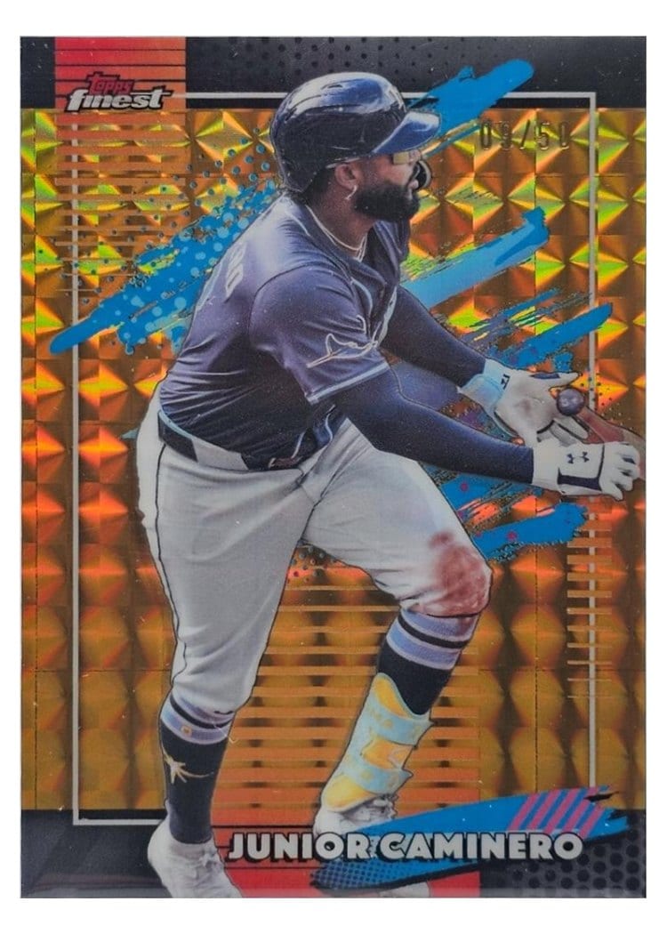 2026 Topps Finest Junior Caminero Gold Geometric Refractor #190 card