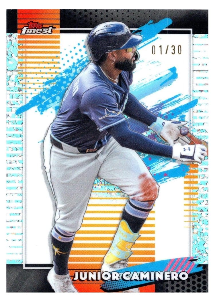 2026 Topps Finest Junior Caminero White Mini Diamond Refractor #190 card