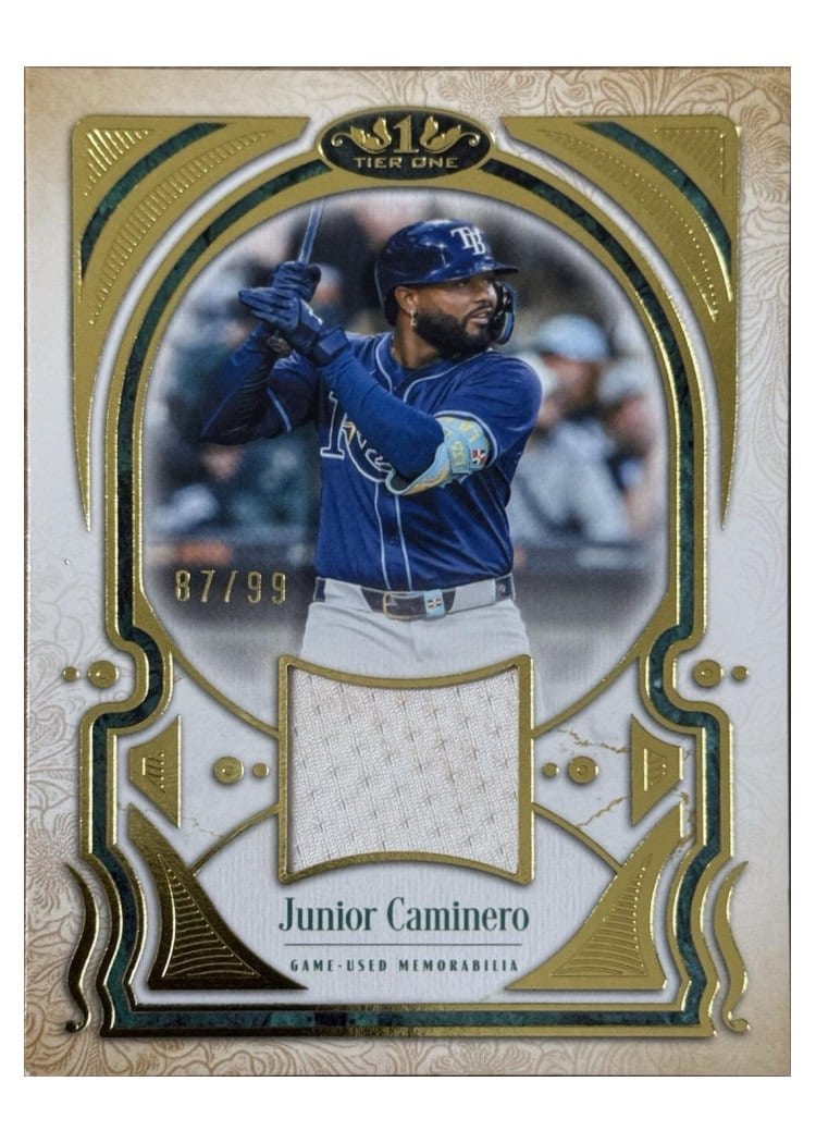 2026 Topps Tier One Tier One Talent Relics Junior Caminero #T1TR-JCA card