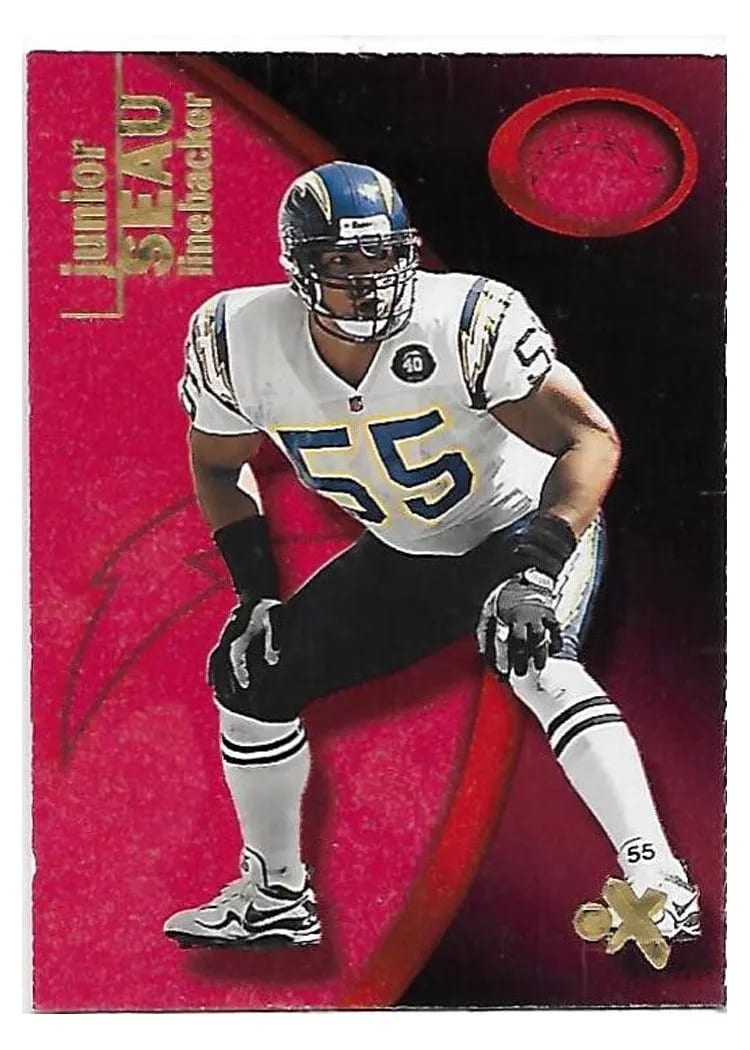 2001 Fleer E X Junior Seau Essential Cred. Now #50 card