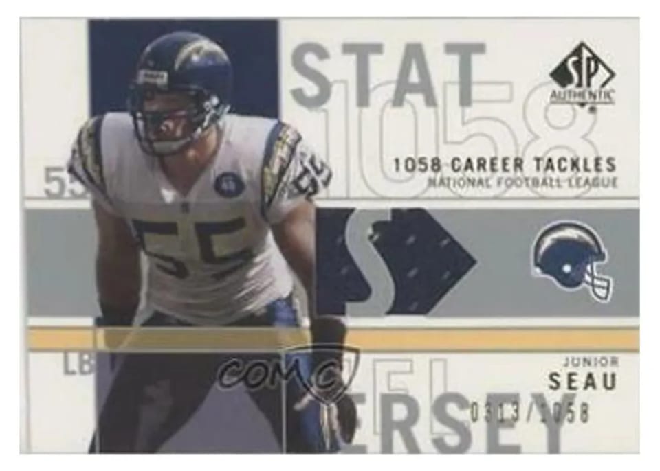 2001 SP Authentic Stat Jerseys Junior Seau #SP-JS card