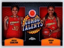 2024 Topps Chrome McDonald's All-American Combo Talents Justice Carlton #COT-JUS card