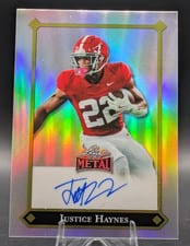 2025 Leaf Metal 92 Autographs Justice Haynes #92L-JH1 card