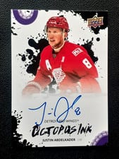 2025-26 Upper Deck Detroit Red Wings Centennial Octopus Ink Justin Abdelkader #OI-JA card