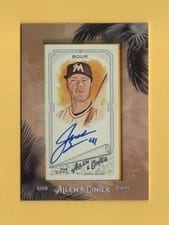 2018 Topps Allen & Ginter Framed Mini Autographs Justin Bour #MA-JB card