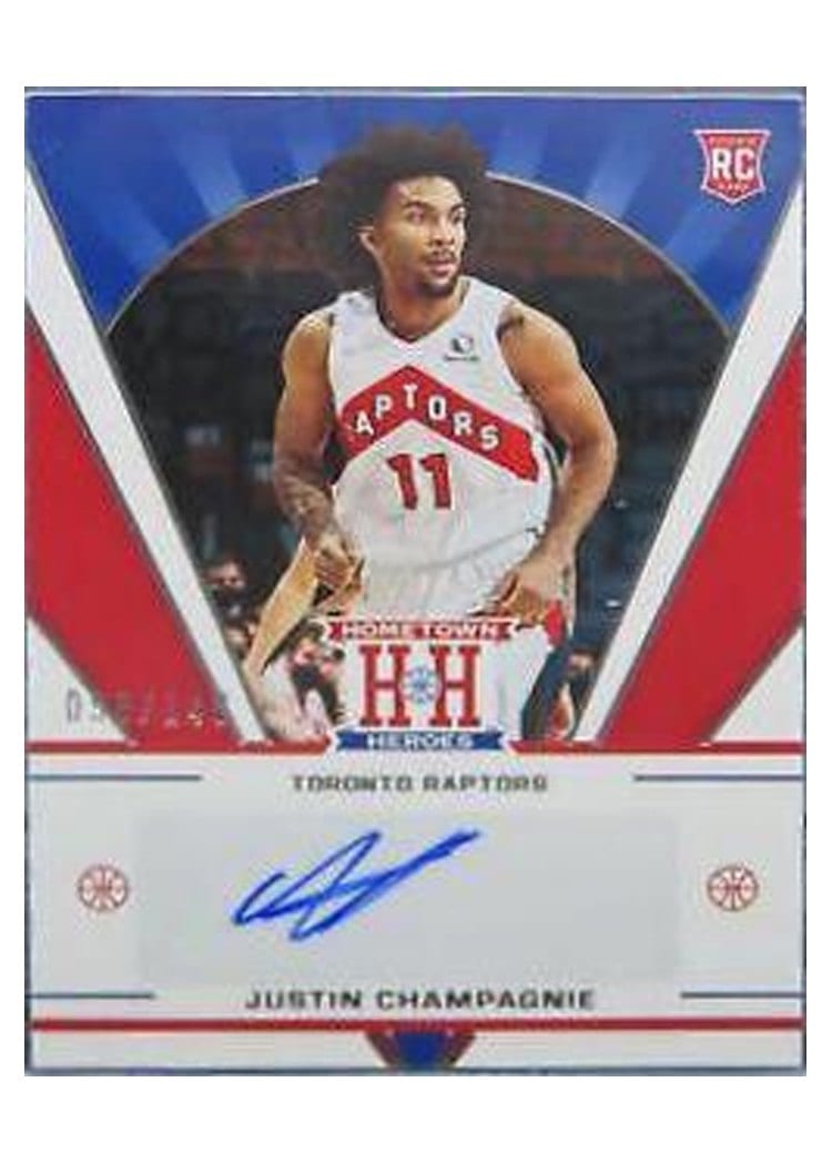 2021-22 Panini Chronicles Hometown Heroes Rookie Auto Justin Champagnie #HHR-JCH card
