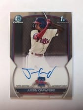 2023 Bowman Chrome Prospect Autographs Justin Crawford #CPA-JC card