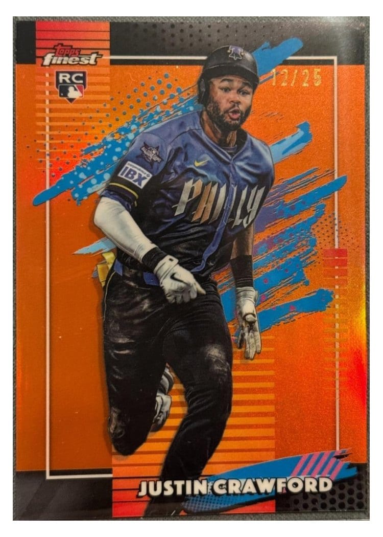 2026 Topps Finest Justin Crawford Orange Refractor #123 card