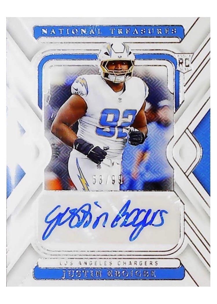 2024 Panini National Treasures Base Set Justin Eboigbe Signature #143 card