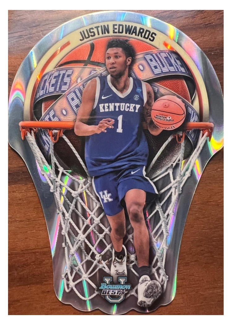 2023-24 Bowman University Best Bowman U Buckets Die-Cuts Justin Edwards #BUB-7 card