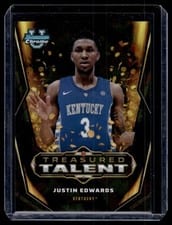 2023-24 Bowman University Chrome Sapphire Treasured Talent Justin Edwards #TT-4 card