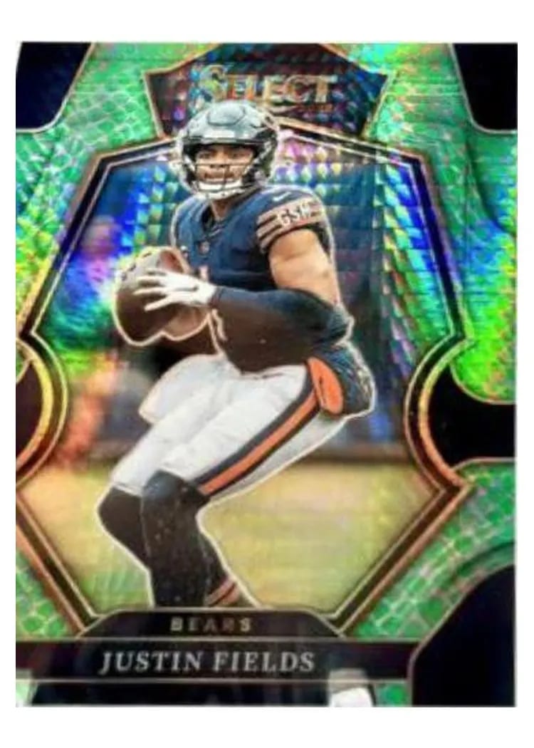 2022 Panini Select Base Set Justin Fields Dragon Scale #117 card