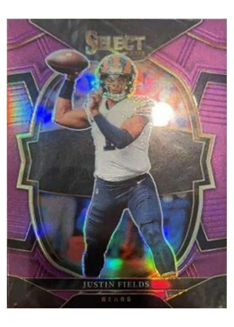 2022 Panini Select Base Set Justin Fields Purple #117 card