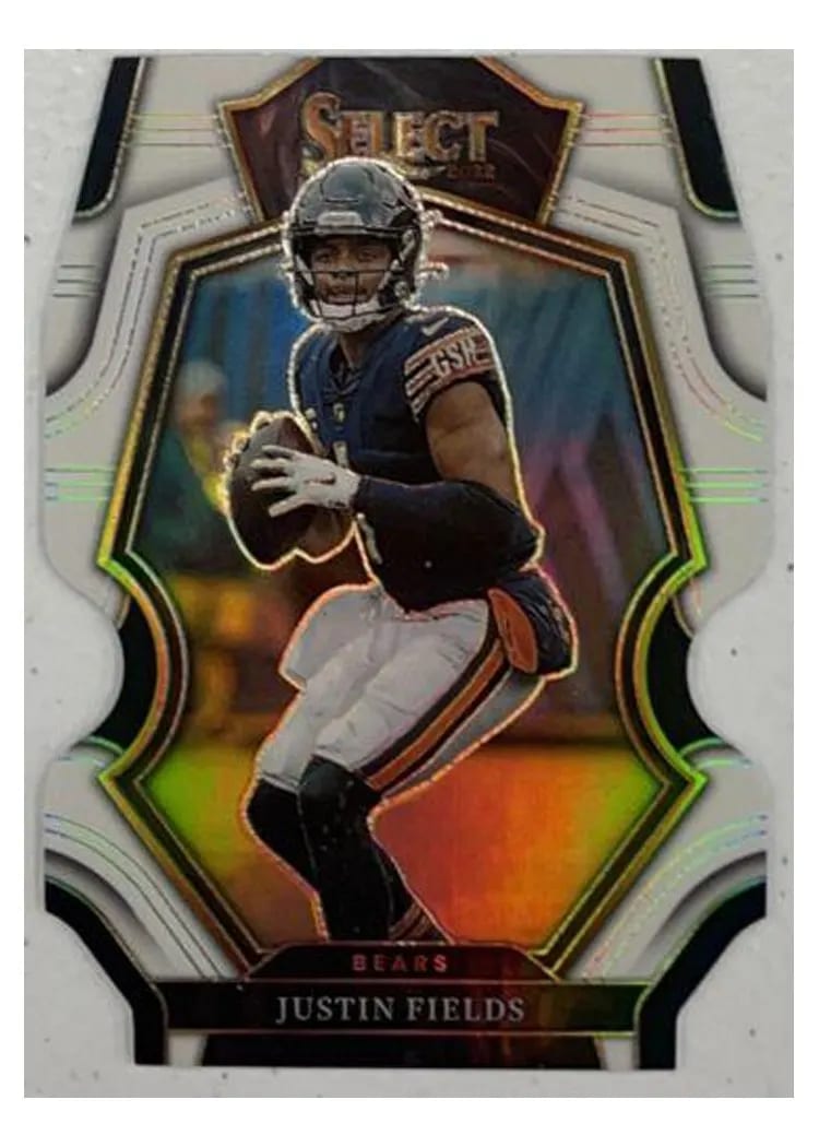 2022 Panini Select Base Set Justin Fields White Die Cut #117 card