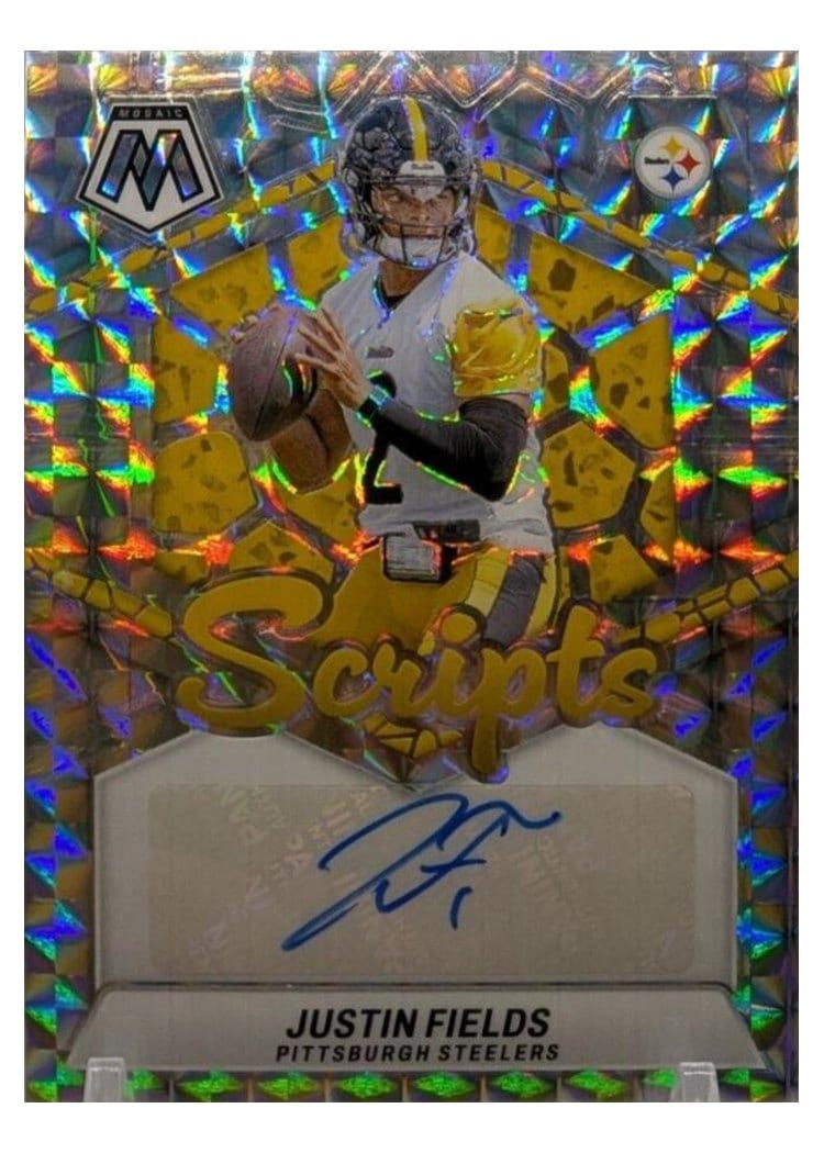 2024 Panini Mosaic Scripts Justin Fields #SC-JFS card