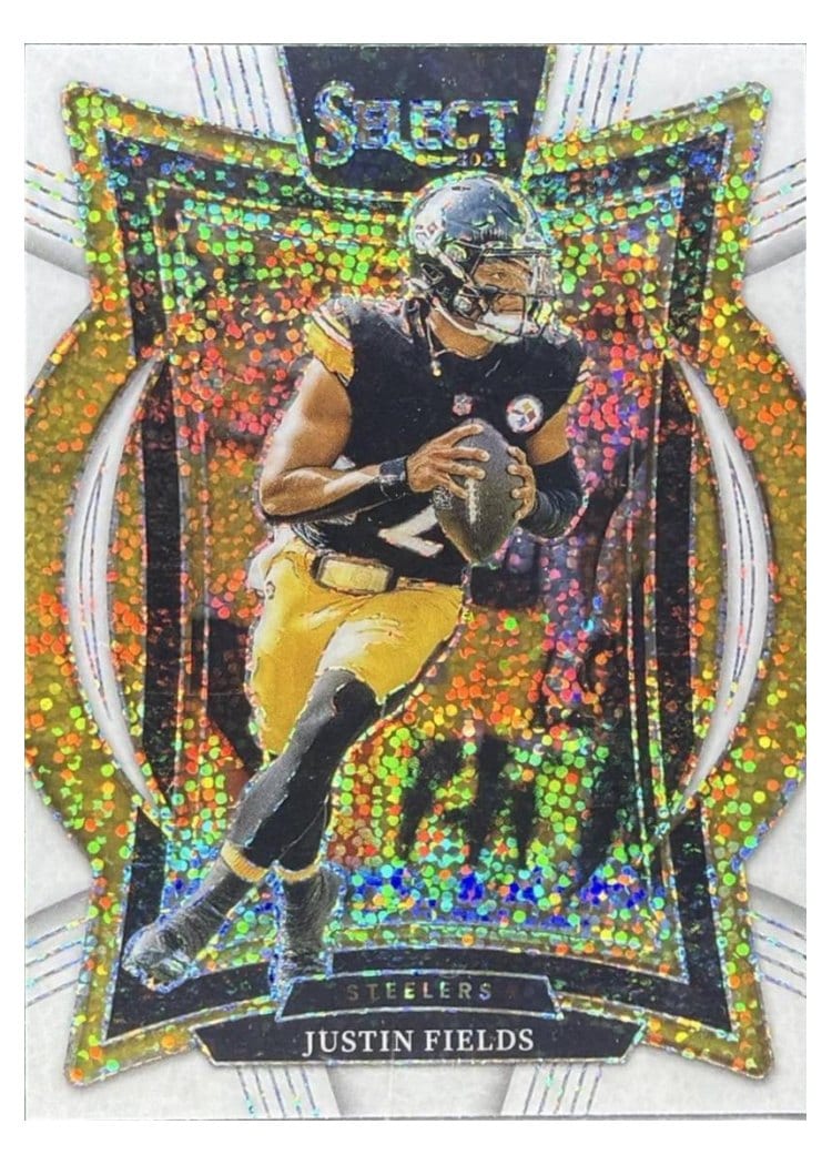 2024 Panini Select Base Set Justin Fields White Sparkle Prizm #74 card