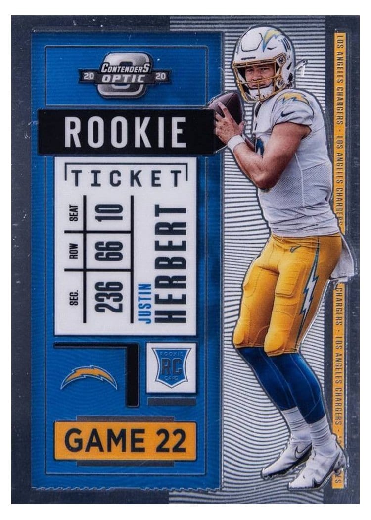 2020 Panini Contenders Optic Base Set Justin Herbert #85 card