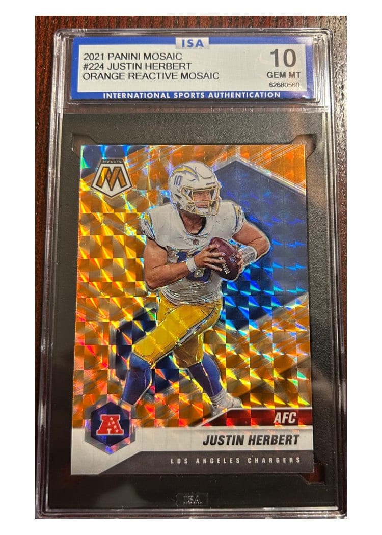 2021 Panini Mosaic Base Set Justin Herbert #224 card