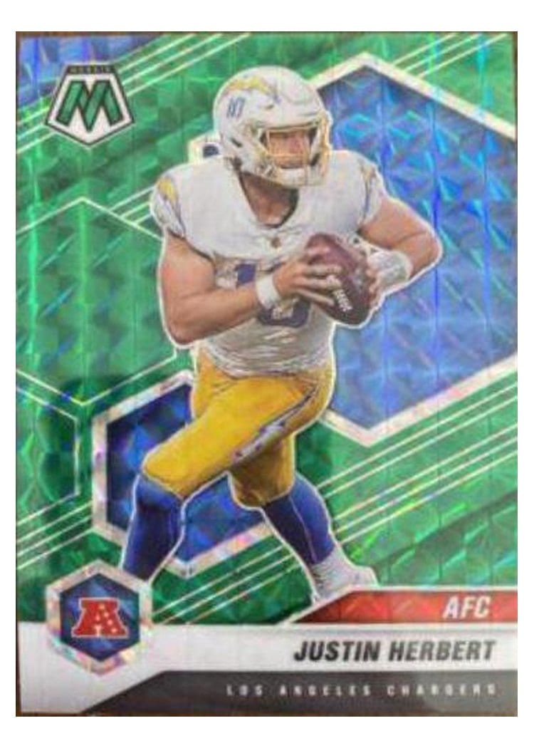 2021 Panini Mosaic Base Set Justin Herbert Green Mosaic #224 card