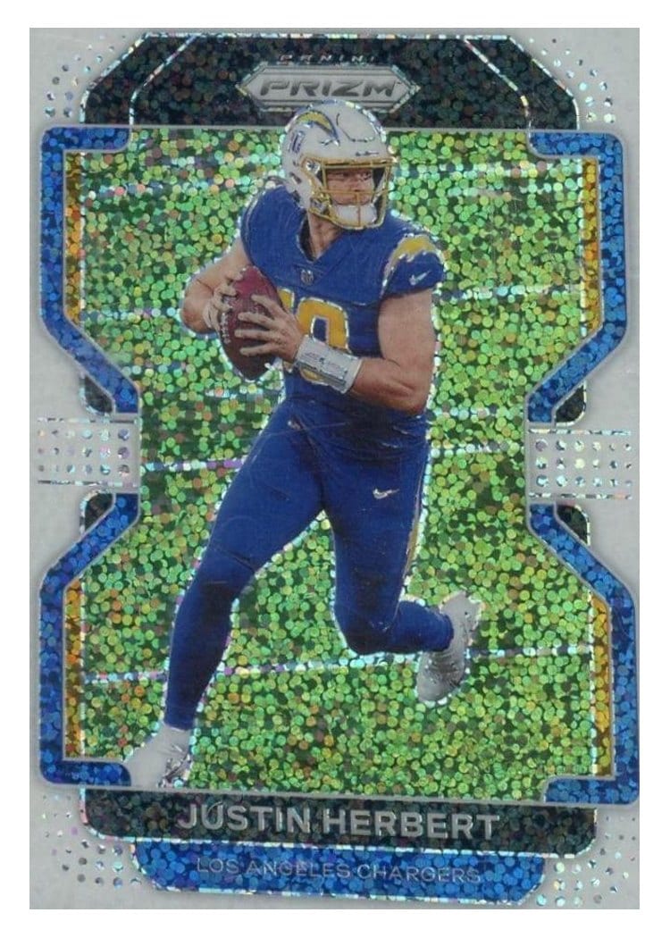 2021 Panini Prizm Base Set Justin Herbert White Sparkle Prizm #169 card