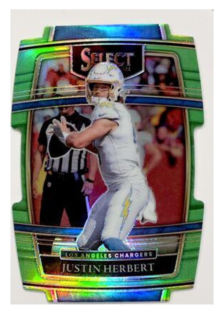 2021 Panini Select Base Set Justin Herbert Green #19 card