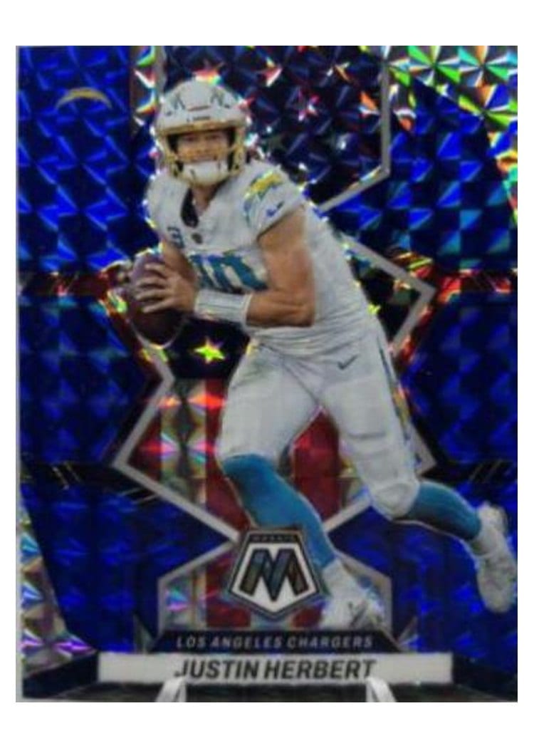 2022 Panini Mosaic Justin Herbert Blue #254 card