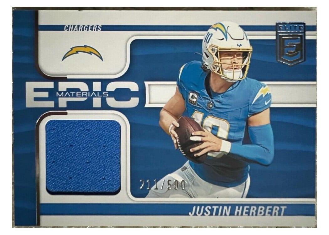 2024 Donruss Elite Epic Materials Justin Herbert #EMA-JHE card