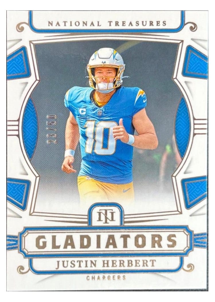 2024 Panini National Treasures Gladiators Justin Herbert #2 card