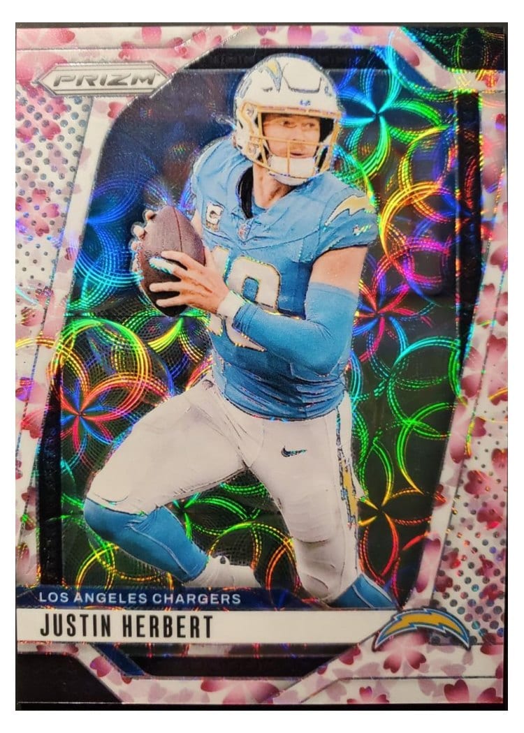 2024 Panini Prizm Base Set Justin Herbert Choice Cherry Blossom #157 card