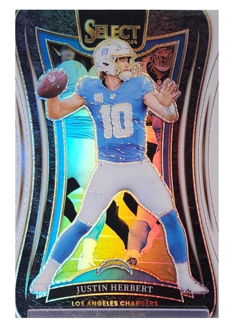 2024 Panini Select Base Set Justin Herbert White Prizm #395 card
