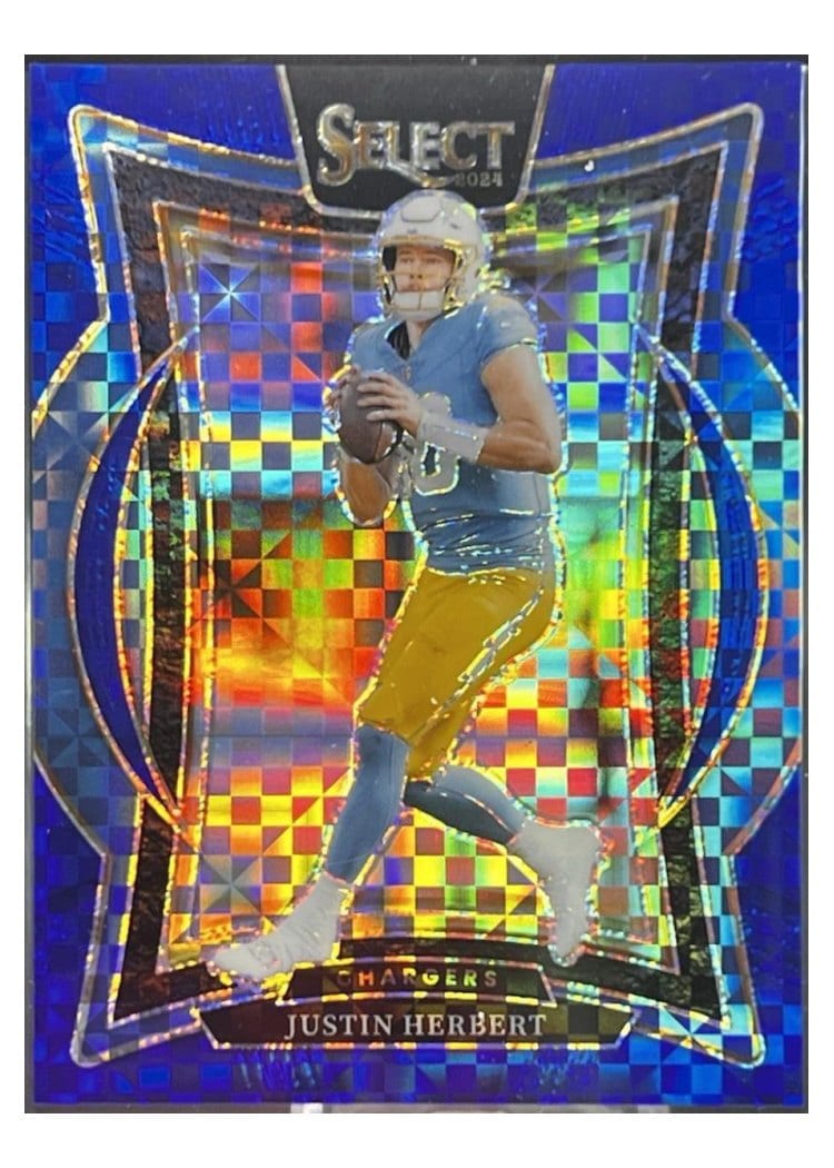 2024 Panini Select Base Set Justin Herbert Blue Prizm #41 card