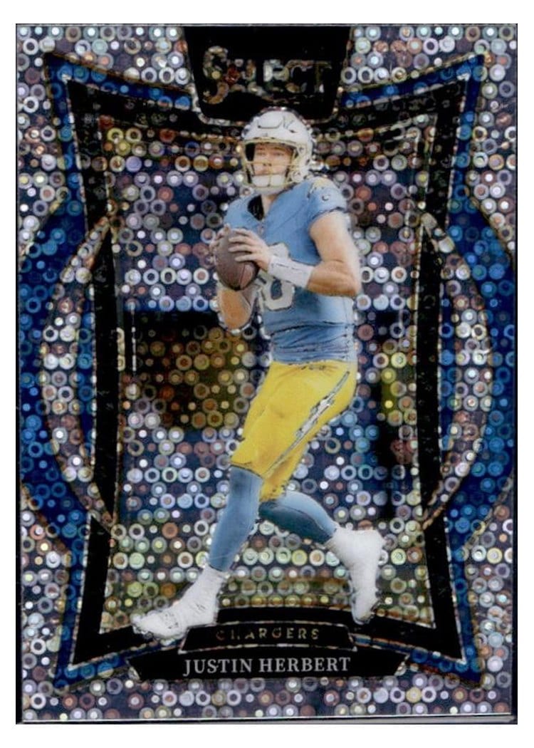 2024 Panini Select Base Set Justin Herbert Disco Prizm #41 card