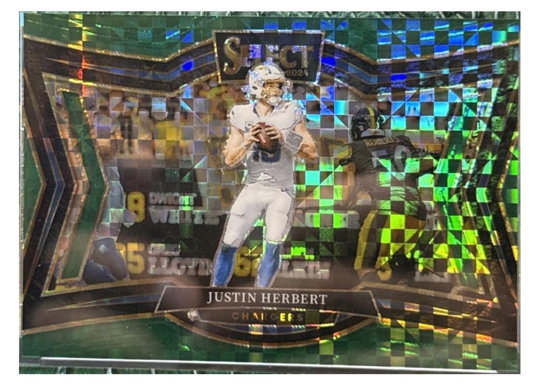 2024 Panini Select Base Set Justin Herbert Green Mojo #461 card