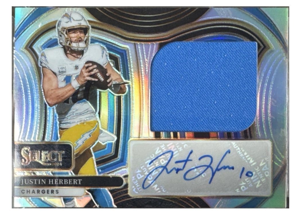 2024 Panini Select Jumbo Signature Swatches Justin Herbert #1 card