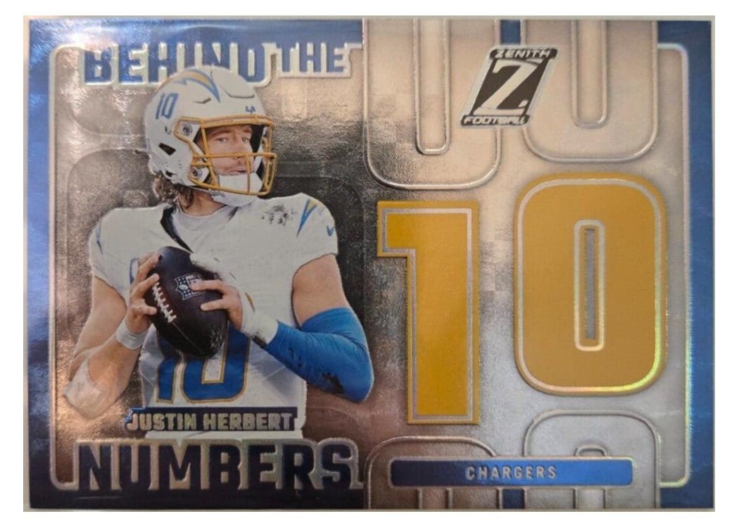 2024 Panini Zenith Behind The Numbers Justin Herbert #12 card