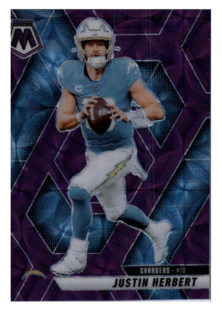 2025 Panini Mosaic Base Set Justin Herbert #80 card