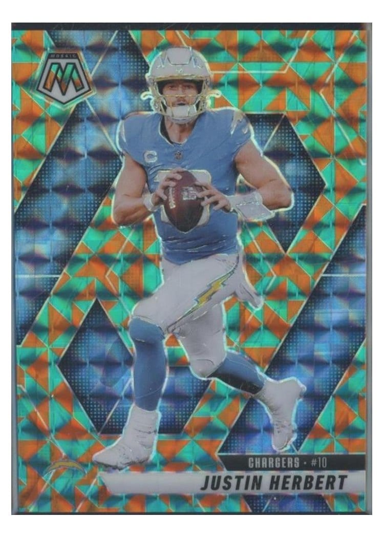 2025 Panini Mosaic Base Set Justin Herbert Tessellation #80 card