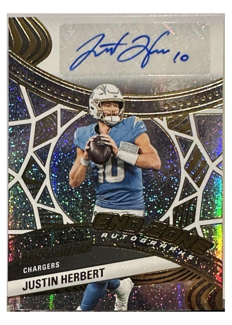 2025 Panini Revolution End Zone Autographs Justin Herbert #3 card