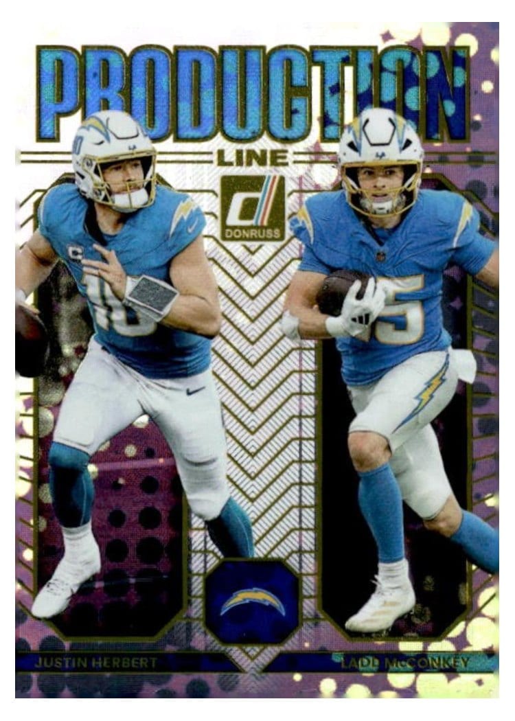 2025 Donruss Production Line Justin Herbert / Ladd McConkey #13 card