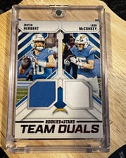 2025 Panini Rookies & Stars Team Duals Justin Herbert / Ladd McConkey #TD-LAC card