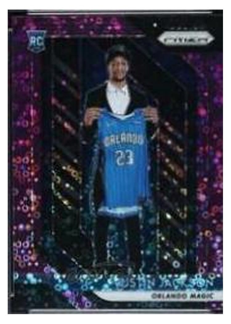 2018-19 Panini Prizm Base Set Justin Jackson Fast Break Prizm Purple #119 card