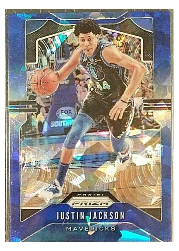 2019-20 Panini Prizm Base Set Justin Jackson Blue Ice Prizm #80 card