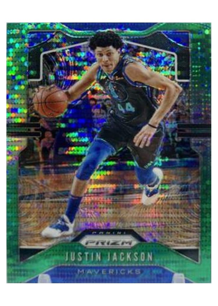 2019-20 Panini Prizm Base Set Justin Jackson Green Pulsar #80 card