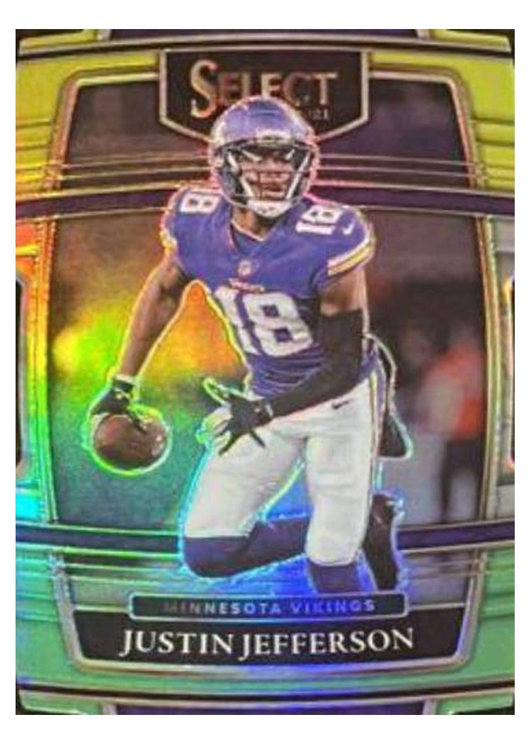 2021 Panini Select Base Set Justin Jefferson Gold Die Cut #23 card