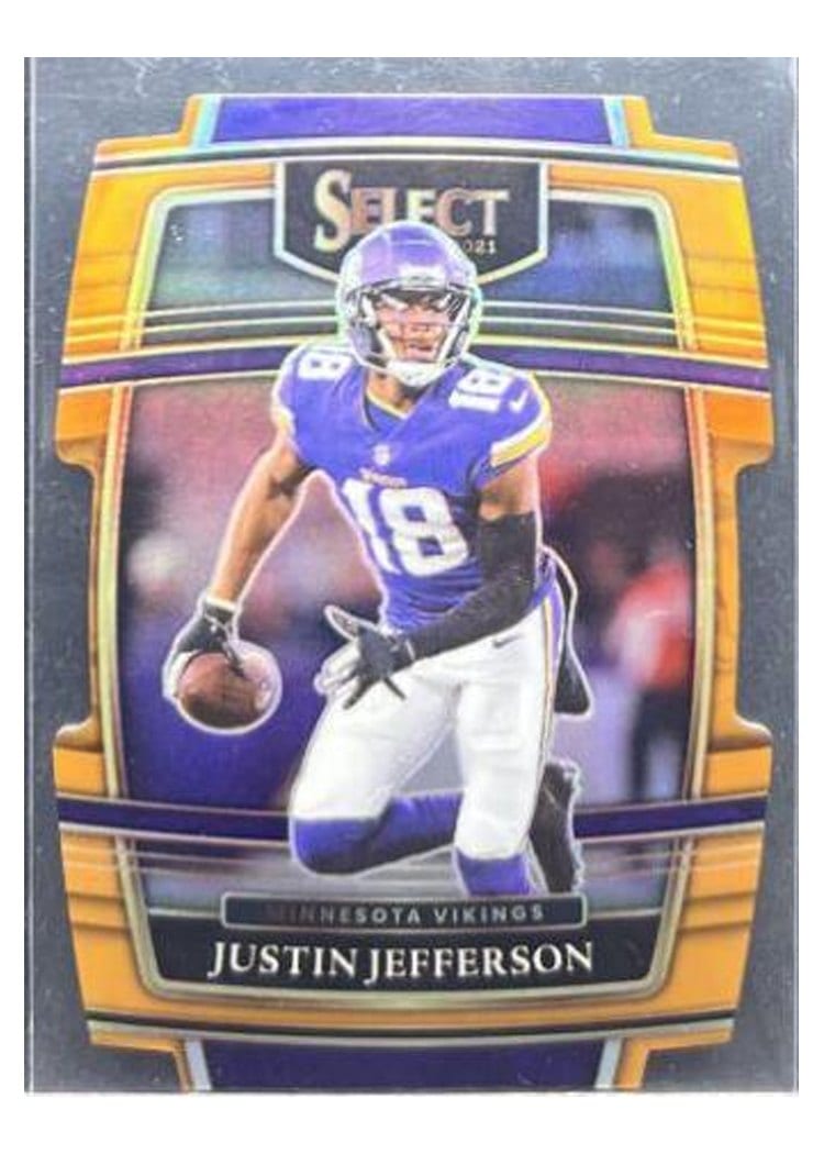 2021 Panini Select Base Set Justin Jefferson Orange Die Cut #23 card